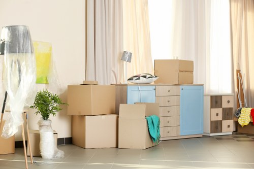 Storage units and organized belongings representing Ealing storage services