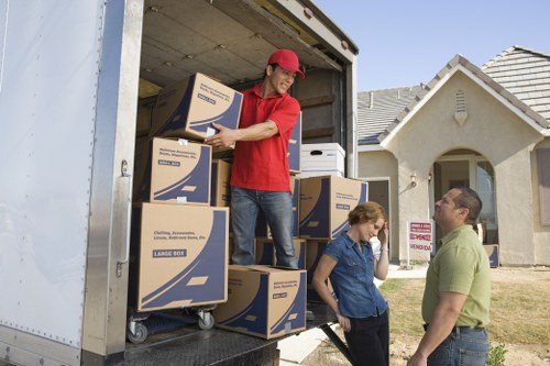 Organized household items placed in a long-term storage unit