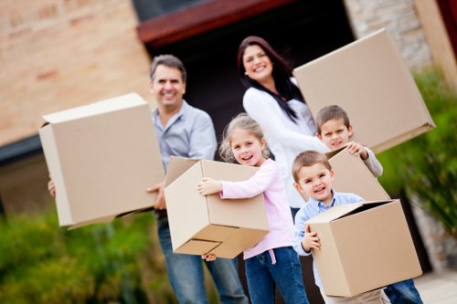 Packed moving boxes ready for local removals in Ealing